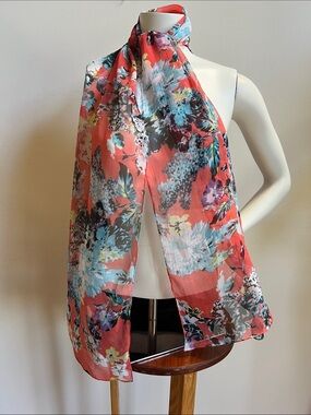 Cejon scarf Sheer light weight Floral versatile Scarf